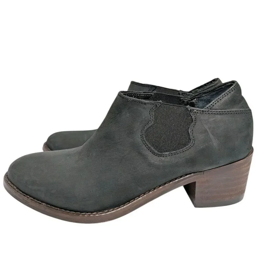 Wolverine Alice Black Leather low Ankle Bootie Slip On Womens 6.5